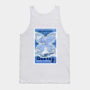 Vintage Travel Poster Australia Qantas Tank Top